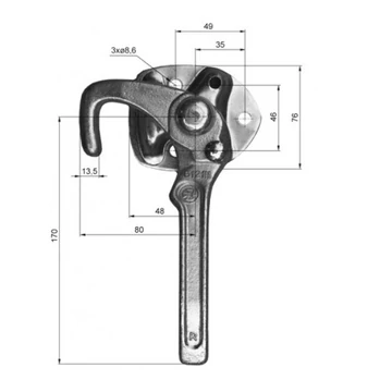 Oldalfal zár 6121 - Jobb