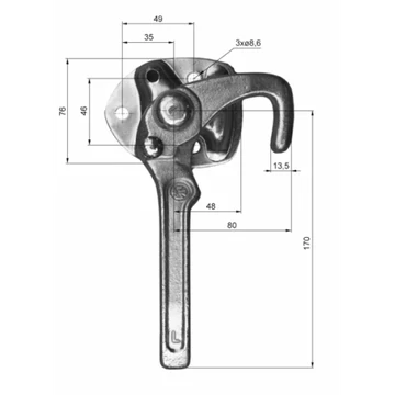 Oldalfal zár 6121 - Bal